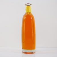 500ml Plat Large Bouche Super Flint Vide Transparent Vodka Tequila Whisky Rhum Gin Bouteilles En Verre En Gros
