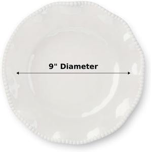 Platos de ensalada personalizados con cuentas de crema, vajilla elegante de melamina irrompible para aperitivos, postres y mesa con estilo. - Product Image 3