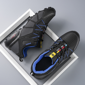 Chaussures de sport d'extérieur personnalisées, chaussures de randonnée pour hommes, dessus <span class=keywords><strong>en</strong></span> maille rayée, douces, tendance, antidérapantes, résistantes à l'usure, respirantes - Product Image 2