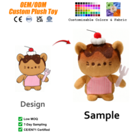Peluche personnalisée chat gâteau mignon, animaux en peluche sur mesure pour enfants, cadeaux de Noël, décoration intérieure, peluches Kawaii, mascotte OEM