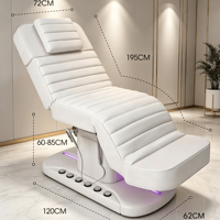 Table de massage électrique pour salon, 3 moteurs, fauteuil de beauté, lit esthétique pour spa des cils, lit de luxe incurvé pour extensions de cils en salon