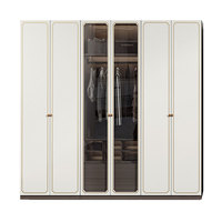 Armoire coulissante en métal de style européen Benovo, pour vêtements féminins, meubles de salon, placard en bois gris