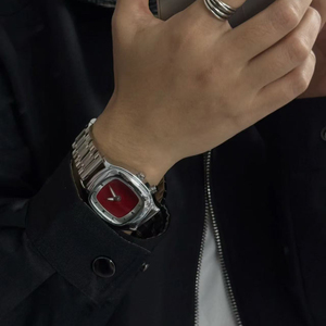 새로운 디지털 디스플레이 레트로 시계 광장 미래 기술 스타일 남성용 시계 다목적 절묘한 틈새 스테인레스 스틸 시계 - Product Image 3