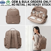 Sac à dos à langer de luxe en cuir PU mat, style vintage, pour le rangement et les soins de bébé, idéal pour les boutiques de puériculture