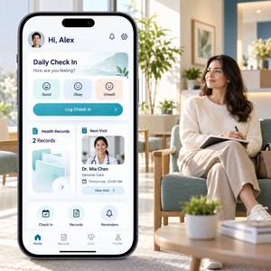 การพัฒนาแอปผู้ช่วยด้านสุขภาพดิจิทัล AI ขั้นสูงสำหรับ IOS และ Android พร้อมฟังก์ชันบันทึกอาการและคำแนะนำด้านสุขภาพโดย LionCreate - Product Image 1