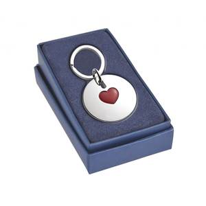 Llavero de Cuero Personalizado, Llavero Redondo con Corazón de Metal, Llavero Personalizado - Product Image 2