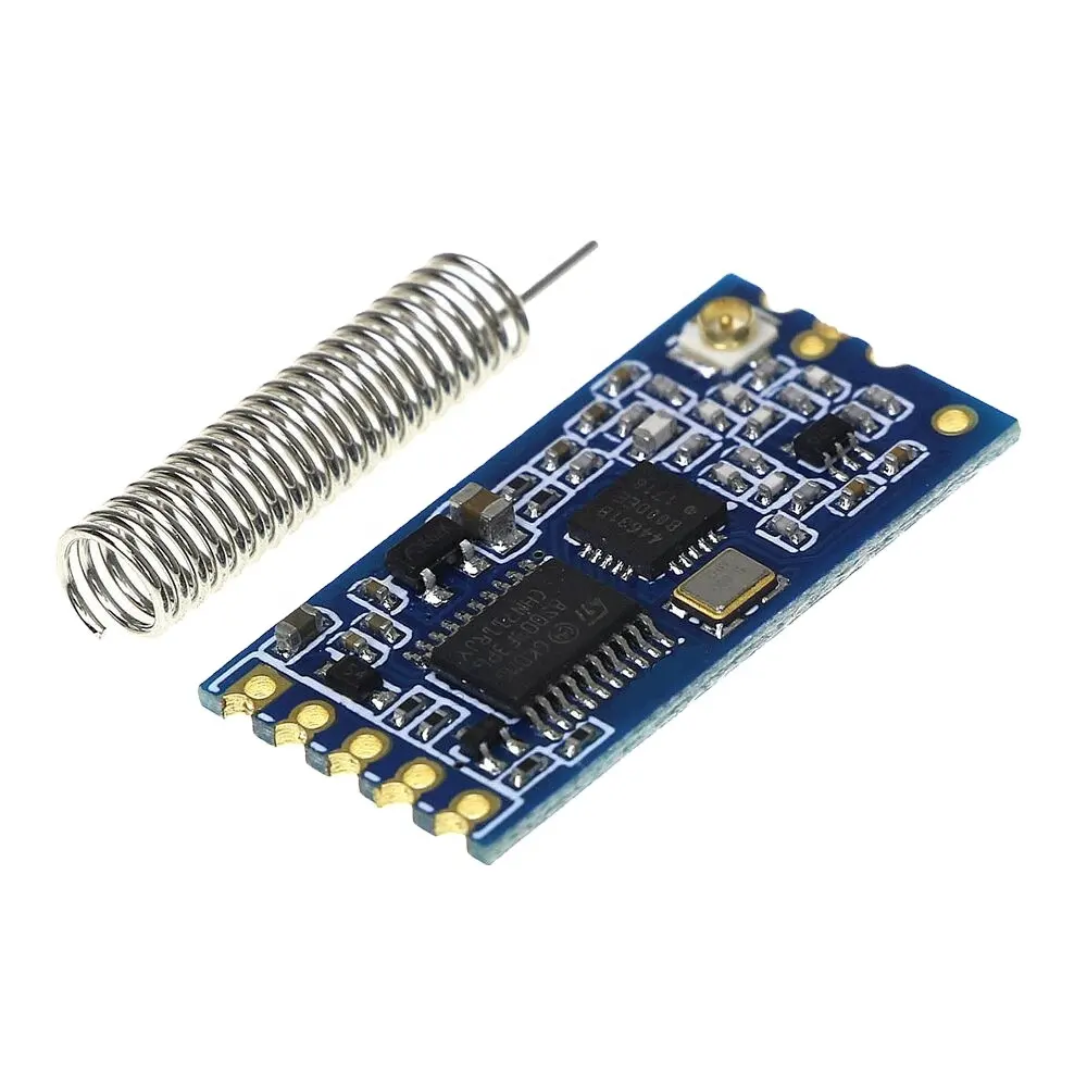 Microcontrolador inalámbrico SI4463 HC-12, 3,2-5,5 V, SI4438, 433Mh, distancia de largo alcance, 1000M, con antena para diente azul
