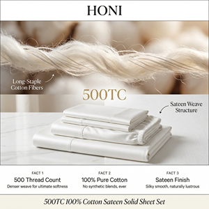Juego <span class=keywords><strong>de</strong></span> Ropa <span class=keywords><strong>de</strong></span> <span class=keywords><strong>Cama</strong></span> <span class=keywords><strong>de</strong></span> Satén <span class=keywords><strong>de</strong></span> Algodón Puro 500TC Personalizado, Sábana Ajustable <span class=keywords><strong>de</strong></span> Bolsillo Profundo con Borde Bordado para Dormitorio Principal, Textil para el Hogar - Product Image 6