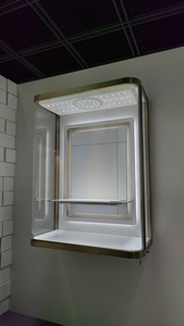 Tùy chỉnh Tempered Glass <span class=keywords><strong>CURIO</strong></span> tủ kính hiển thị thương mại tường Showcase với đèn - Product Image 4