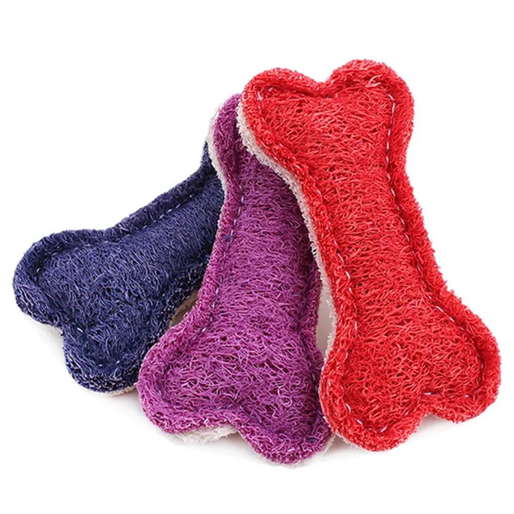 Pure Natural Loofah Bone Shaped Good for Teeth Pet Dog Chew Toy