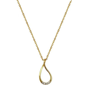 Teardrop Hollow Diamond Necklace Gold Pave Setting Collarbone Chain Pendant For Women Gift Jewelry - Product Image 5
