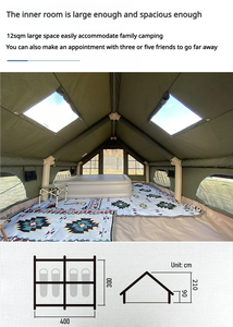 Lều cắm trại bơm hơi mới, chống thấm nước, chống gió, sử dụng được 4 mùa, chất liệu Oxford, có cửa sổ và cửa lưới, kèm bơm. - Product Image 3