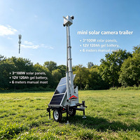 Trailer CCTV Mini Tenaga Surya Portabel dengan Kamera Keamanan WiFi 4G Trailer Pengawasan Tenaga Surya Mobile untuk Pemantauan Area Konstruksi