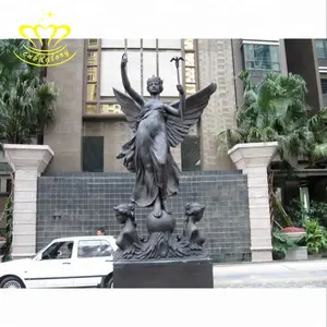 야외 조각 금속 구리 큰 날개 여성 천사 동상