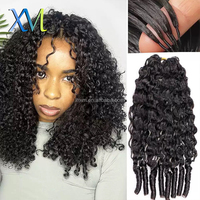 Extensions de cheveux humains au crochet, bouclées serrées, pré-séparées, sans nœuds, avec boucle pour tressage