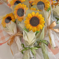 Élégant bouquet de tournesols faits main en fil de chenille, fleurs artificielles, cadeau pour Maman, anniversaire, amie, fête des Mères