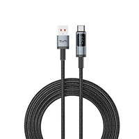 Cable de Carga Rápida Tuti Wholesale de 100w, 2m, Cable de Datos Tipo C a Tipo C con Trenzado de Nailon, Cable USB para Teléfono con Pantalla