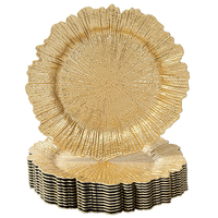 Assiettes de présentation en plastique de luxe personnalisées Xiangjin de 13 pouces pour mariages et fêtes, vaisselle décorative faite à la main motif récif