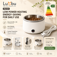 Bol chauffant en acier inoxydable pour nourriture et eau pour chats et chiens