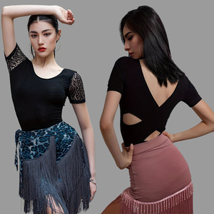 Nueva Camisa de Baile Latino para <span class=keywords><strong>Mujer</strong></span>, Camisa de Práctica y Actuación de Baile Latino para Adultos - Product Image 3