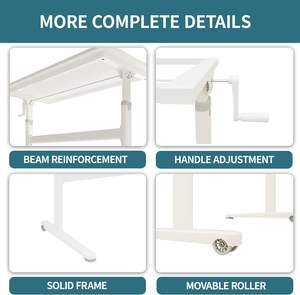 Meja berdiri Manual, <span class=keywords><strong>Crank</strong></span> tangan portabel Manual dapat disesuaikan kayu Modern meja komputer untuk ruang belajar tugas berat furnitur portabel - Product Image 4