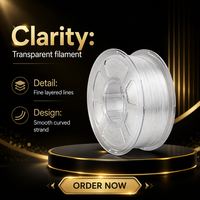Filament d'imprimante 3D transparent JF 3D TPU 95A 3,0 mm 1 kg Bleu cristal Dureté Shore FDM