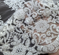 Tela de encaje de tul bordado de alta calidad, nuevo diseño, tela para vestido de novia con cuentas, lote de existencias al por mayor, cuentas, lentejuelas, juguete tejido
