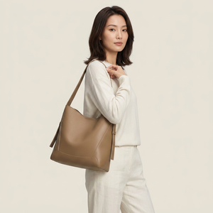 Sac à main hobo en PU marron grande capacité, sac à bandoulière avec fermeture éclair, fourre-tout rétro tendance pour les trajets quotidiens - Product Image 2