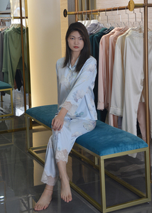 Women's <strong>Silky</strong> Satin Pajamas, Button up Long Sleeve PJ Set Pajamas Women's Sleepwear Short and <strong>Top</strong> - Product Image 5