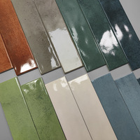 Carreaux muraux en porcelaine brillante verte dégradée, petits, 75x300, épaisseur 8,5 mm, marque Jintailong, modèle DFM01, cuisine, chambre, hôtel moderne