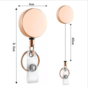 Rétractable fil métallique porte-clés tirer Badge bobine ID lanière nom étiquette carte porte-Badge bobines recul chaîne Clips extérieur porte-clés - Product Image 5