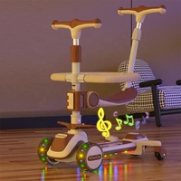 Trottinettes pliantes à 3 roues et hauteur réglable, trottinettes à pédales pliables pour enfants
