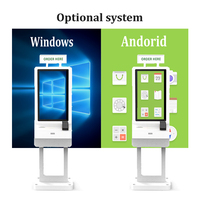 Kiosque de commande automatique Android à écran tactile capacitif de 21,5'' 23,8'' 27'' 32'' pour les restaurants de restauration rapide en intérieur, kiosques de paiement