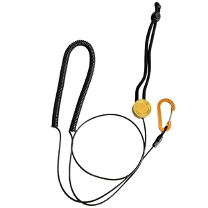 Laisse en fil d'acier rétractable automatique <span class=keywords><strong>de</strong></span> 3,5 m avec boucle métallique et corde <span class=keywords><strong>de</strong></span> protection anti-perte tressée en <span class=keywords><strong>nylon</strong></span> pour la pêche et le paddle - Product Image 1