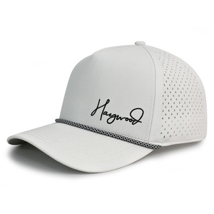Cappellino da Baseball Veracap HN10 a 5 Pannelli Impermeabile con Fori Tagliati al Laser per Uomo e Donna, <span class=keywords><strong>Cappello</strong></span> da Golf con Corda e Logo Personalizzato in PVC - Product Image 4