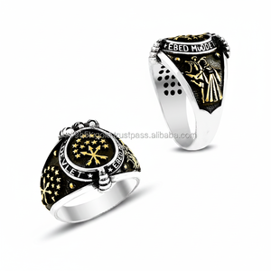 925K Sterling Silver Art Circassian Design <b>Men</b> <b>Ring</b> - Product Image 2