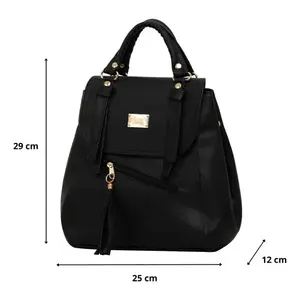 Sac à dos mini pour femme Fana Keyla en cuir PU noir 15L antivol, tendance et élégant pour l'université - Product Image 4