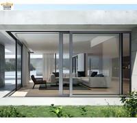 Porte coulissante en aluminium pour balcon, porte extérieure de patio, fenêtre à double vitrage, insonorisée