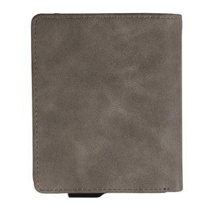 Aluminum <b>RFID</b> <b>blocking</b> <b>wallet</b> Men's short leather card holder Minimalist fold closure <b>wallet</b> Front pocket <b>wallet</b> - Product Image 5