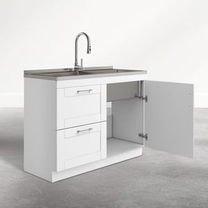 Modern Design Stainless Steel Metal Kitchen Furniture <strong>Sink</strong> Cabinets or <strong>Cupboard</strong> with Shelves - Product Image 4