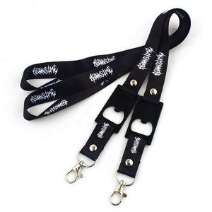 ที่เปิดขวดแบบพกพา ตัวอย่างฟรี พวงกุญแจไนลอนพิมพ์ลาย สายคล้องคอแบบสั้น ปรับแต่งได้ พร้อมคาราไบเนอร์ - Product Image 1