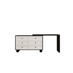 <span class=keywords><strong>Tocador</strong></span> Moderno en Forma de L, Extensible, con 1 Puerta, <span class=keywords><strong>Tocador</strong></span> de Maquillaje Esquinero con 3 <span class=keywords><strong>Cajones</strong></span> - Product Image 6
