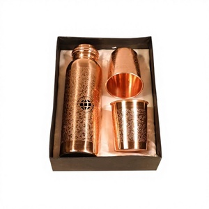 Wide Mouth Pure <b>Copper</b> <b>Bottle</b> Anti-corrosion Coating Screw-On Cap Direct <b>Drinking</b> Food Safe Reusable Eco-Friendly Health - Product Image 1