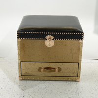 Table de chevet vintage en aluminium de style industriel Protecteur d'angle en cuir marron Table d'appoint Tronc Table d'appoint Mesa De Cama