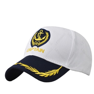 Nouvelle casquette de baseball en coton blanc à 5 panneaux avec logo brodé personnalisé, casquette de capitaine de yacht, bateau, <span class=keywords><strong>marin</strong></span>, pour hommes et femmes - Product Image 2