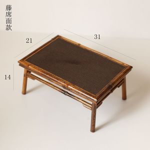 Petite table à thé Melu Rock, table à thé avec rangement pour tapis en rotin, petite table à thé, support à tasses Tatami, foyer, table de préparation à sec - Product Image 4