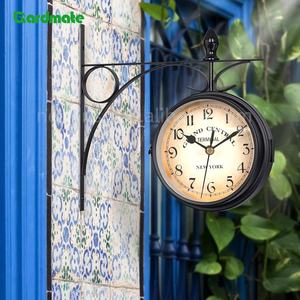 <span class=keywords><strong>Horloge</strong></span> murale double face décorative pour porche, patio, <span class=keywords><strong>piscine</strong></span>, salon, intérieur et extérieur - Product Image 3