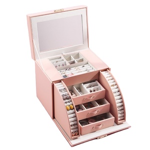 New High Capacity Drawer Princess Jewelry <b>Box</b> Jewelry <b>Box</b> with <b>Mirror</b> High Barrel Jewelry <b>Box</b> - Product Image 1