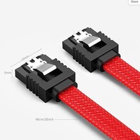 Kabel SATA III Kecepatan Tinggi 6Gbps Dengan Pengunci, Jalinan Nilon untuk HDD SSD CD ROM, Tembaga Berlapis Timah Sata 3.0
