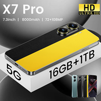 Smartphone Global X7 Pro Android con 8000mAh, 16+1TB, 5G LTE, Doble SIM, Pantalla OLED Española de 120Hz, Cámara Trasera de 108MP, Octa Core, Carga Rápida de 65W